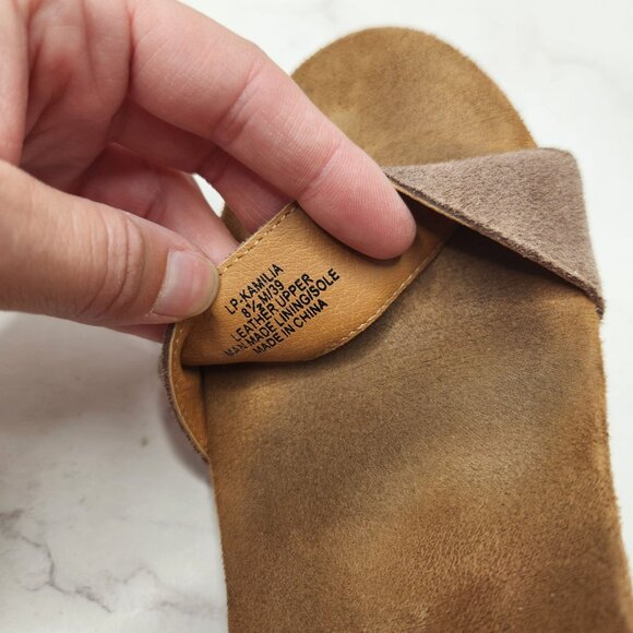 Lucky Brand LP-Kamilia Tan Suede Leather Wedges Sandals Women's 8.5 - Picture 7 of 8